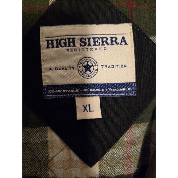 Vintage High Sierra Chore Jacket Black Plaid Flannel Lined Button Mens Size XL - Picture 3 of 14